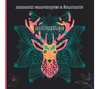 Animaux graphiques et éclatants: Coloriage pour ados, adultes, motif animaux graphiques, mandalas, chic sur fond noir et papier qualité premium