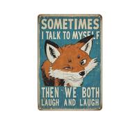 Animaux Humoristiques, Il M'Arrive De Me Parler À Moi-Même Plaques En Tôle Imperméable Plaque Métal Résistant Aux Uv Metal Tin Sign Pour Restaurant Garage Café 20X30Cm
