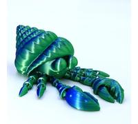 Animaux Imprimés 3D Mini Animaux 3D Bernard-l’Hermite aux Grands Yeux pour Le Soulagement du Stress Décoration de Bureau Maison Jouets de Bureau-Blue Green