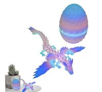 Animaux imprimés en 3D, Dragon imprimé 3D | Figure des Jouets d'oeufs | Action articulée Surprise Creative Stress Relief Toy pour Pâques Stuffers Birthday Favors Home Decor