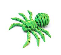 Animaux Imprimés en 3D Jouet Imprimé en 3D Araignée Osseuse Articulée pour Soulagement du Stress Décoration de Bureau Maison Décompression Jouets de Bureau-Yellow Green||11cm/4.3in