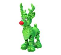 Animaux Imprimés en 3D Jouet Renne de Noël avec Articulations Flexibles | Figurine de Bureau Flexible pour Photographie Bibliothèque Chambre Salon Bureau à Domicile Décoration