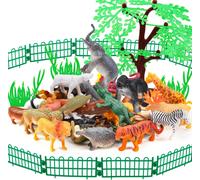 Animaux Jouets, Wild Jungle Zoo Animal, Mini Figurines D'animaux Set, 54pcs, Cadeaux Pour Les Enfants Garçons Filles 3 4 5 6[4715]