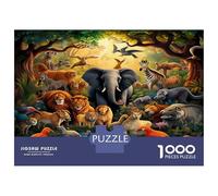 Animaux Jungle 1000 Pièces Jeu De Puzzle À Assembler Soi-même Faune Colorée Énigme De Compétence Logique pour Activité Fuzzle Après L'école pour Les Amateurs D'énigmes 52x38cm