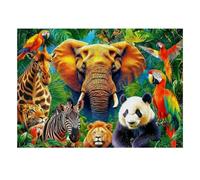 Animaux Jungle Éléphant 1000 Pièces pour Adultes Mini Puzzle Défi | 70x50cm Papier Décor Maison Découpe Précise Cadeau Réunion Relaxation