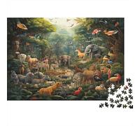 Animaux Jungle Puzzle 1000 Pièces avec Clic Parfait, Ensemble De Casse-tête en Puzzle Puzzle De Développement Cognitif pour Une Activité Intergénérationnelle, Passion Naturel Et Faune 52x38cm/1000pcs