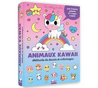 Animaux kawaii - Méthode de dessin et coloriages - pochette 5 feutres pailletés et 1 crayon à papier