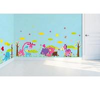 Animaux l'éléphant zèbre Girafe Ours Papillons mur Autocollant Accueil Décor Dessin animé Accueil Décoration Chambre Décalcomanies mur Art fond d'écran Beau mural art déco