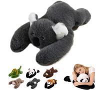 Animaux lestés pour Adultes,Weighted Plush Animals,Panda en Peluche lestée,Hugging Pillow for Anxiety Relief & Sleep Support, Cute Soft Plush Toy Pillow,Peluche lestée pour Enfants et Adultes (F,45cm)