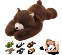 Animaux lestés pour Adultes,Weighted Plush Animals,Panda en Peluche lestée,Hugging Pillow for Anxiety Relief & Sleep Support, Cute Soft Plush Toy Pillow,Peluche lestée pour Enfants et Adultes (E,30cm)