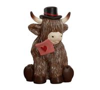 Animaux lumineux en forme de vache - Statue de veau en résine de la Saint-Valentin,Figurines de régime lumineuses Décoration de jardin | Pour une utilisation dans la chambre d'enfant, le bureau, la