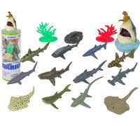 Animaux marins Figurines de requins Set 12pcs Accessoires en tube