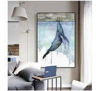 Animaux marins nordique moderne Simple Style baleine voilier affiche toile mur décoration de la maison affiche combinée 60x80 cm (23,6 x 31,5 pouces) sans cadre