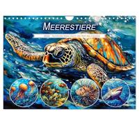 Animaux marins - Un voyage artistique à travers le monde des océans, Version française (Calendrier mural 2026 DIN A4 portrait), Calendrier CALVENDO mensuel