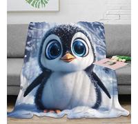 Animaux Mignon 3D Imprimé Couverture Pingouin Microfibre Décor Maison Plaid Motif Pingouin pour Adultes Chambre 60x80(150x200cm)