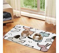 Animaux Mignons Chiens Chiots,Tapis d'alimentation pour Animaux de Compagnie, Sets de Table en Cuir PU pour Chats et Chiens,40x60cm