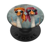 Animaux Mignons Style Peinture oies Boba thé drôle Femmes Canards PopSockets PopGrip Adhésif