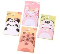 Animaux Notes Autocollante 10,5 x 6,5 cm Mini Notes Autocollantes Post It Rigolo Post-It Fantaisie Adaptés Aux Bureaux Et Aux Écoles (Panda Lapin Mouton Cochon D'inde 45 Feuilles Par Lot)