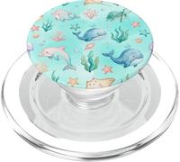 Animaux océaniques Mignons Poisson, Baleine, Dauphin, Tortue, Art PopSockets PopGrip pour MagSafe