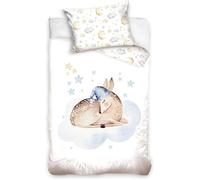 Animaux Parure de lit Housse de Couette 100x135 + Taie 40x60 Parure 100% Coton pour lit à barreau ou lit Bébé / Junior évolutif