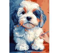 Animaux Peinture Numero Adulte, DIY Chien Peinture Numero Adulte 40x50cm, Pinceaux et Acryliques, Kits de Coloriage par Numbers pour Adultes Débutants, Décoration Murale, Cadeaux, (Sans Cadre), -7341