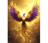Animaux Phoenix Diamond Painting Adulte, Peinture Diamant Painting Enfant, 5D Diamond Painting Kit Complet, DIY Broderie Diamond Art Painting Kits, pour Murale Décoration Noël Cadeaux 70x100cm B-1285