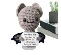 Animaux positifs au crochet - Figures de fil faits à la main, jouets en tricot mignons, peluche décorative édifiante, ornement conçu doux | Ajout parfait à la table de pépinière Afficher la décoration