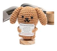 Animaux Positifs au Crochet,Teckel Motivant Fait Main Symbole d'Encouragement - Décoration Positive Inspiration pour Pâques Anniversaire Noël Cadeau Réconfortant