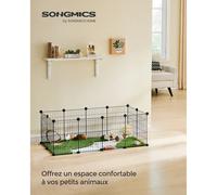 Animaux pour Compagnon, Enclos D.lique, Petits Animaux, Hamsters, Lapins, Parc Modulable, Noir noir