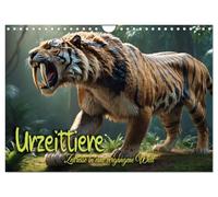 Animaux préhistoriques - voyage dans le temps vers un monde révolu, Version française (Calendrier mural 2026 DIN A4 portrait), Calendrier CALVENDO mensuel