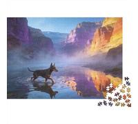 Animaux Puzzle 1000 Pièces Doberman Pinscher Puzzle en Carton Qualité Premium Puzzle Adulte Difficile Collection Cadeau Adulte 38x26cm/1000pcs