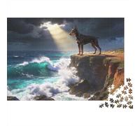 Animaux Puzzle 1000 Pièces Doberman Pinscher Puzzle en Carton Qualité Premium Puzzle Adulte Éducatif Décoration Cadeau Adulte 52x38cm/1000pcs
