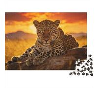 Animaux Puzzle 1000 Pièces léopard Puzzle en Carton Qualité Premium Puzzle Adulte Difficile Puzzle Familial Vacances 38x26cm/1000pcs