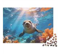 Animaux Puzzle 1000 Pièces Sceau Puzzle en Carton Qualité Premium Puzzle Adulte Difficile Collection Vacances 70x50cm/1000pcs