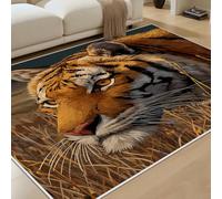 Animaux Sauvage The Carpet 180x270 cm Tigre Prairie Tapis Poils Courts Lavable Antidérapant Animaux Jungle Tapis pour Salon Cureau Salle à Manger Cuisine