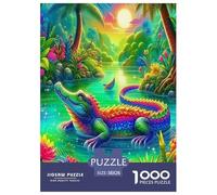 Animaux Sauvages Crocodiles Puzzle 1000 Pièces Educa Divertissement Créatif Décoration Intérieure Cartoon Couleur Jeu Éducatif Challenge Toy Adultes & Enfants des 14 Ans 38x26cm/1000pcs
