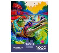Animaux Sauvages Crocodiles Puzzle 1000 Pièces Educa Jeu D'Intelligence Décoration Intérieure Cartoon Couleur Jeu Éducatif Challenge Toy Adultes & Enfants des 14 Ans 38x26cm/1000pcs