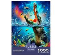 Animaux Sauvages Crocodiles Puzzle 1000 Pièces Educa Jeu D'Intelligence Décoration Intérieure Cartoon Couleur Jeu Éducatif Challenge Toy Adultes & Enfants des 14 Ans 38x26cm/1000pcs