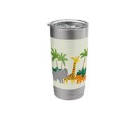 Animaux sauvages de la jungle Gobelet isotherme en acier inoxydable double paroi