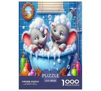 Animaux Sauvages éléphants Puzzle 1000 Pieces Cadeau Unique Cartoon Couleur Jeu Éducatif Défi Jouet À De Qualité Supérieure Peinture Art pour Adultes Et Enfants À Partir De 14 Ans 38x26cm/1000pcs