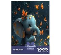 Animaux Sauvages éléphants Puzzles 1000 Pieces Cadeau Unique Cartoon Couleur Jeu Éducatif Défi Jouet À De Qualité Supérieure Peinture Art pour Adultes Et Enfants À Partir De 14 Ans 38x26cm/1000pcs
