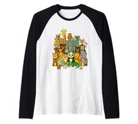 Animaux Sauvages et Animaux domestiques, Style Dessin animé, Amoureux des Animaux Manche Raglan