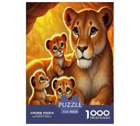 Animaux Sauvages Lion Puzzle 1000 Pièces Educa Divertissement Créatif Décoration Intérieure Cartoon Couleur Jeu Éducatif Challenge Toy pour Adultes Et Enfants À Partir De 12 Ans 38x26cm/1000pcs