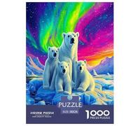 Animaux Sauvages Ours Polaires Puzzle 1000 Pièces Cadeau Unique Cartoon Couleur Jeu Éducatif Challenge Toy À De Qualité Supérieure Peinture Art pour Adultes Et Enfants 38x26cm/1000pcs