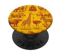Animaux Sauvages Safari africains Vintage Croquis Illustration PopSockets PopGrip Adhésif