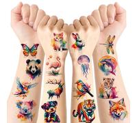 Animaux Tatouage Enfant 10 Feuilles, Tatouages Temporaires Animaux, Cadeaux Fête d'Anniversaire pour Garçons et Filles