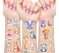 Animaux Tatouage Paillette Enfant, 12 Feuilles Tatouages Ephemere Animauxs Garçon, Cadeaux Animaux de la Ferme pour Enfant, Tatouages Animauxs de la Gungle Anniversaire Enfants