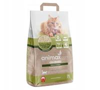 Animax Litière pour chat de qualité supérieure en fibres de bois | Non poussiéreuse et biodégradable | Haute puissance d'absorption douce pour les pattes | Respectueux de l'environnement et hygiénique