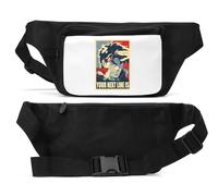 Anime 102 Sac banane unisexe Noir, Noir , Taille unique
