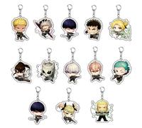 Anime 13Pcs Kaiju Manga no 8 Porte-clés Hibino Kafka Hoshina Soshiro Cartoon Funny Pendant Backpack Keychain